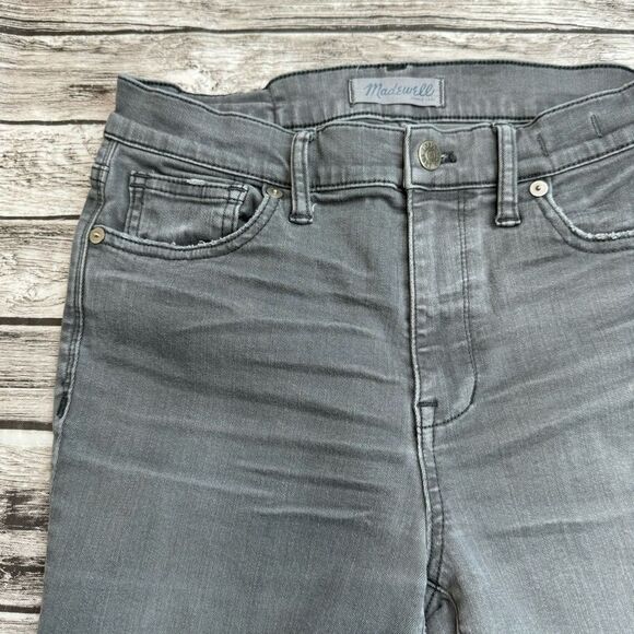 Madewell Women's High Riser Skinny Jeans Grey Gray 28 Zip Zipper Stretch Pockets - Picture 5 of 15